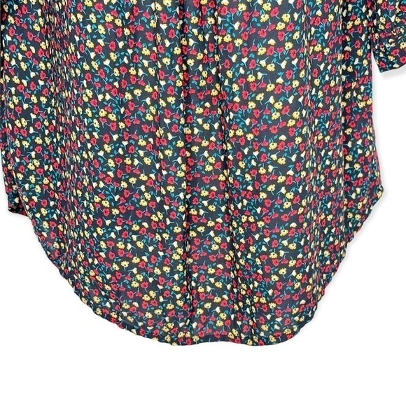 Gap Floral Short Sleeve Round Stretch Neck Blouse Women's Size XS - Picture 4 of 9